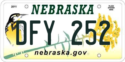 NE license plate DFY252