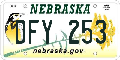 NE license plate DFY253