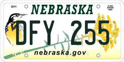 NE license plate DFY255
