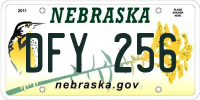 NE license plate DFY256