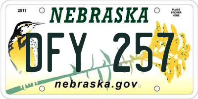 NE license plate DFY257