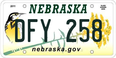 NE license plate DFY258