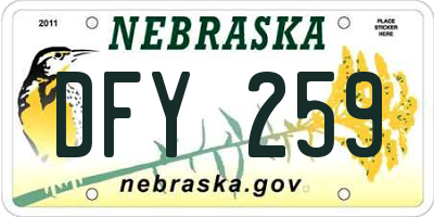 NE license plate DFY259