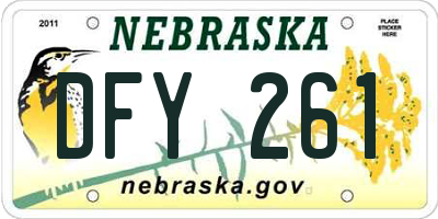 NE license plate DFY261
