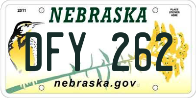 NE license plate DFY262