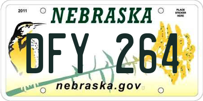 NE license plate DFY264