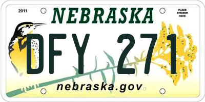 NE license plate DFY271