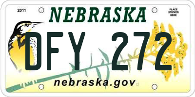 NE license plate DFY272