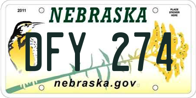 NE license plate DFY274