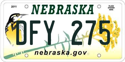 NE license plate DFY275