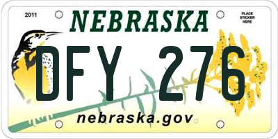 NE license plate DFY276