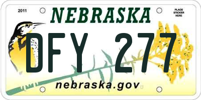 NE license plate DFY277