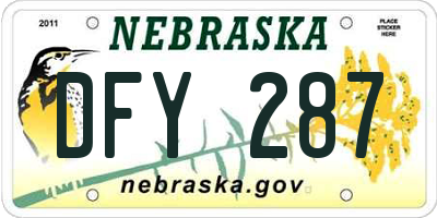 NE license plate DFY287