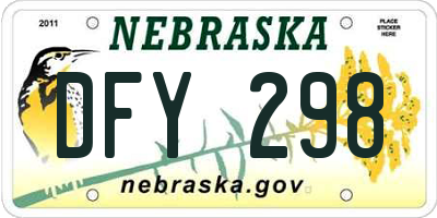 NE license plate DFY298