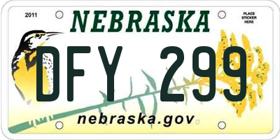 NE license plate DFY299