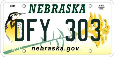 NE license plate DFY303