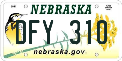 NE license plate DFY310