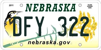 NE license plate DFY322
