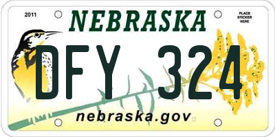 NE license plate DFY324