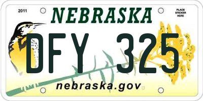 NE license plate DFY325