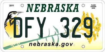 NE license plate DFY329