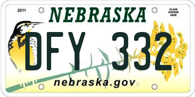 NE license plate DFY332