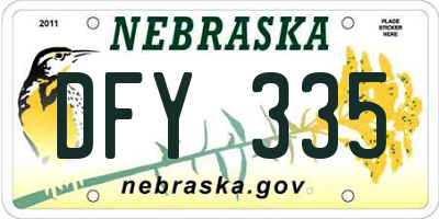 NE license plate DFY335