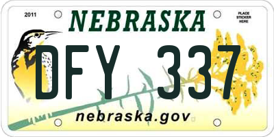 NE license plate DFY337