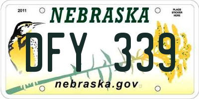 NE license plate DFY339
