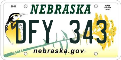 NE license plate DFY343