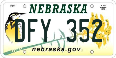 NE license plate DFY352