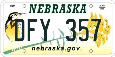 NE license plate DFY357