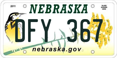 NE license plate DFY367