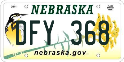 NE license plate DFY368