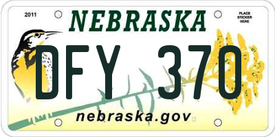 NE license plate DFY370