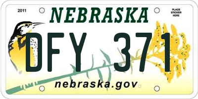 NE license plate DFY371