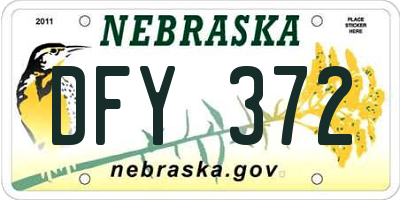 NE license plate DFY372