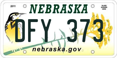 NE license plate DFY373