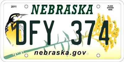 NE license plate DFY374