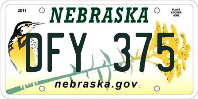 NE license plate DFY375
