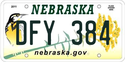 NE license plate DFY384
