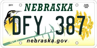 NE license plate DFY387