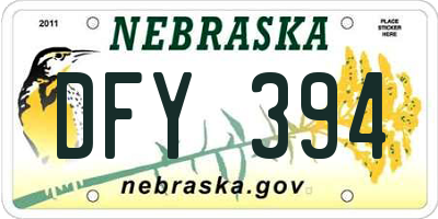 NE license plate DFY394