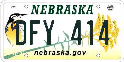 NE license plate DFY414