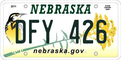 NE license plate DFY426