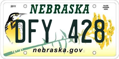 NE license plate DFY428