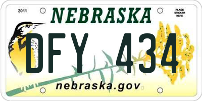 NE license plate DFY434