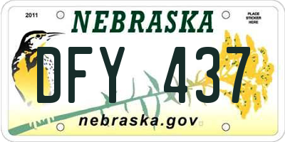 NE license plate DFY437