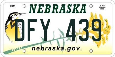 NE license plate DFY439