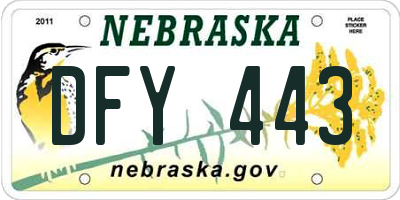 NE license plate DFY443